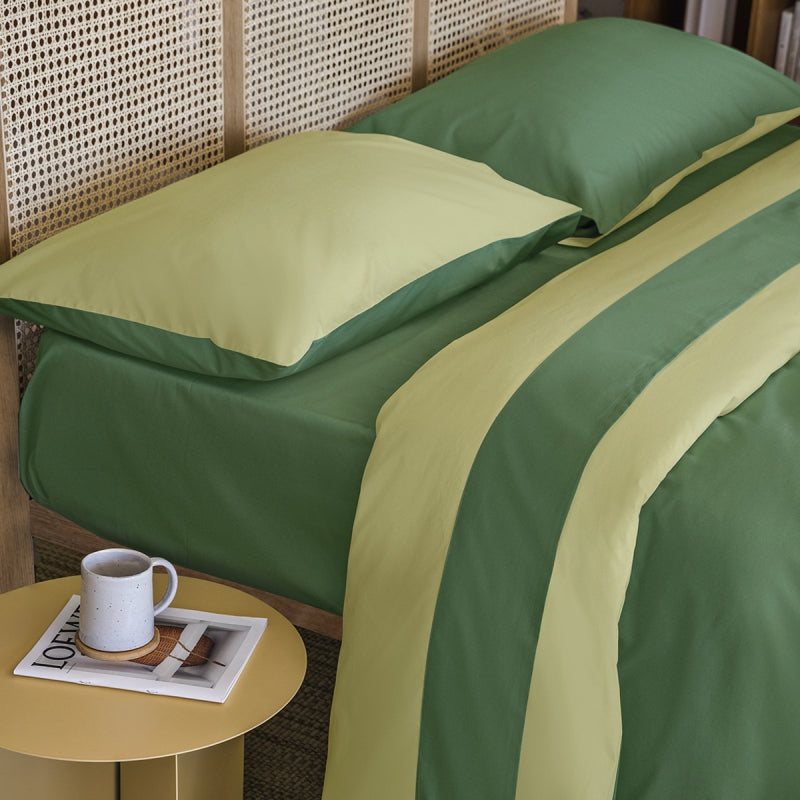 ZEN COMPLETO LENZUOLA MARGARITA-MEDIUM GREEN (1 piazza e mezza) - FAZZINI
