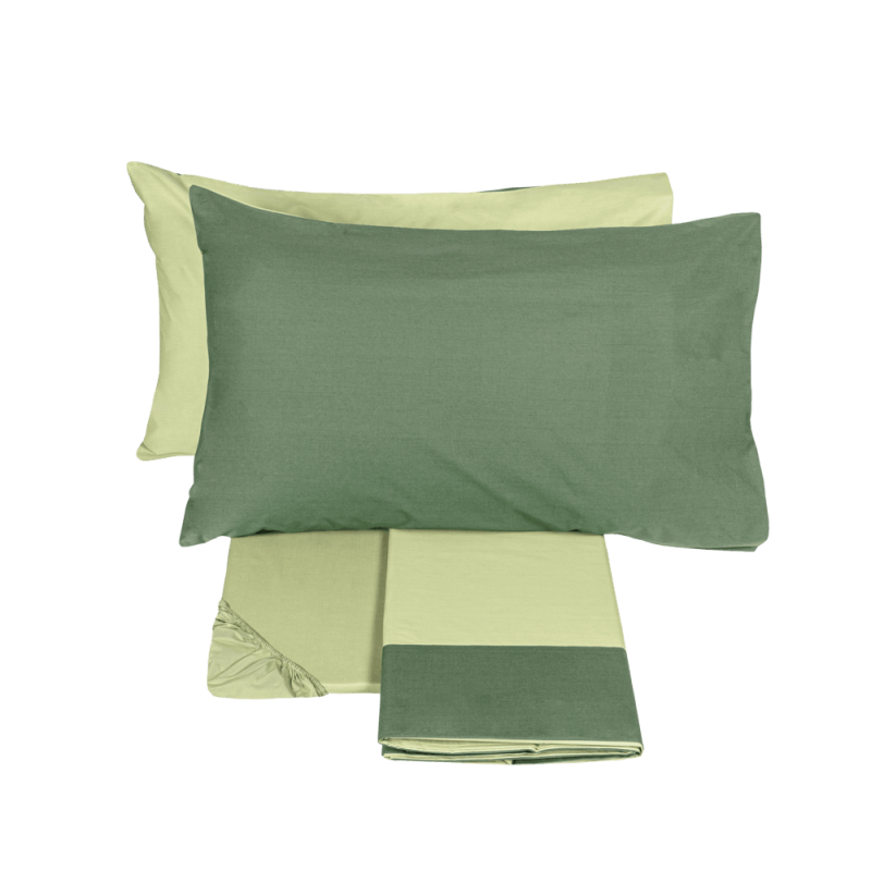 ZEN COMPLETO LENZUOLA MARGARITA-MEDIUM GREEN (1 piazza e mezza) - FAZZINI