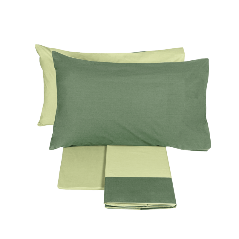 ZEN COMPLETO LENZUOLA MARGARITA-MEDIUM GREEN (1 piazza e mezza) - FAZZINI