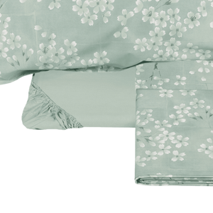 KIMONO COMPLETO LENZUOLA COPRILETTO GRAY GREEN (2 piazze) - FAZZINI