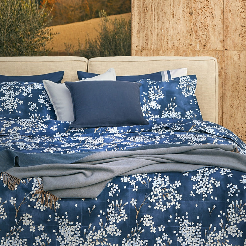 KIMONO PARURE COPRIPIUMINO (1 PIAZZA E MEZZA) BLU - Fazzini