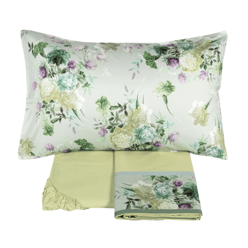 SUMMER COMPLETO LENZUOLA GRAY GREEN (2 piazze) - FAZZINI