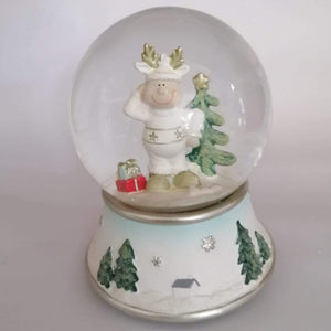 Palla di neve con Renna e Albero di Natale